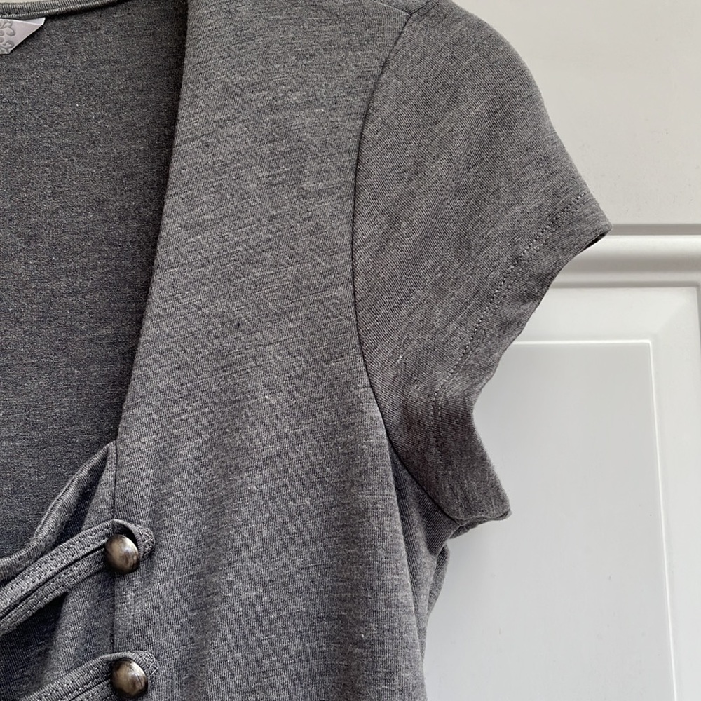 Speechless Gray Short Sleeve Dress Size M - Picture 6 of 7